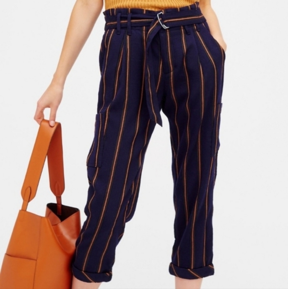 Free People Brody Wool Stripe Crop Pants